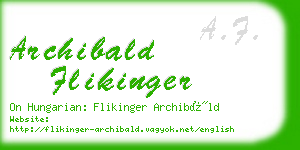 archibald flikinger business card